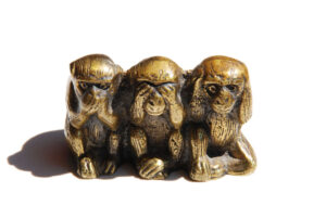 Foto von drei Affen, Ohren zu - Augen zu - Mund zu